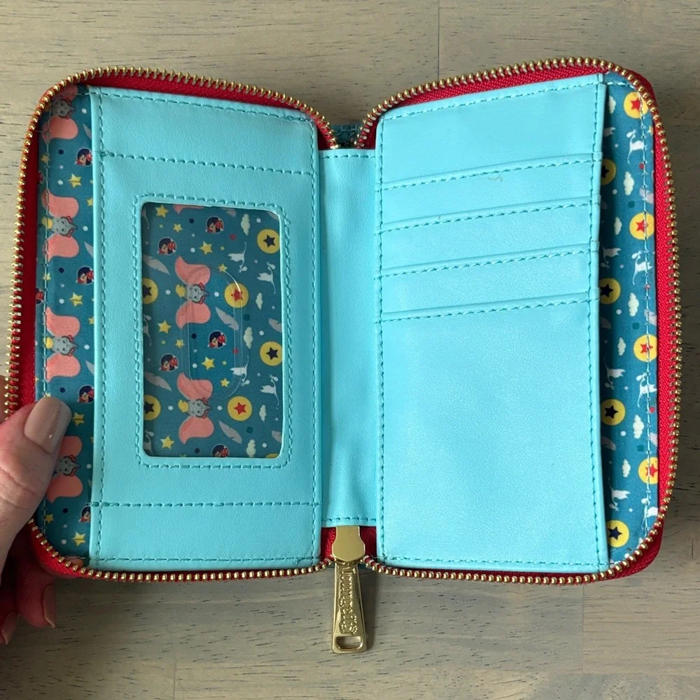 Disney Loungefly Dumbo Blue Wallet with Red Zip - Picture 4 of 6